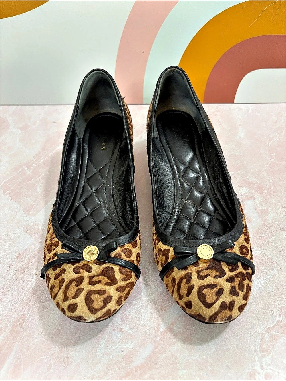 Cole Haan Grand.OS Leopard Print Wedge Low Heels 8.5